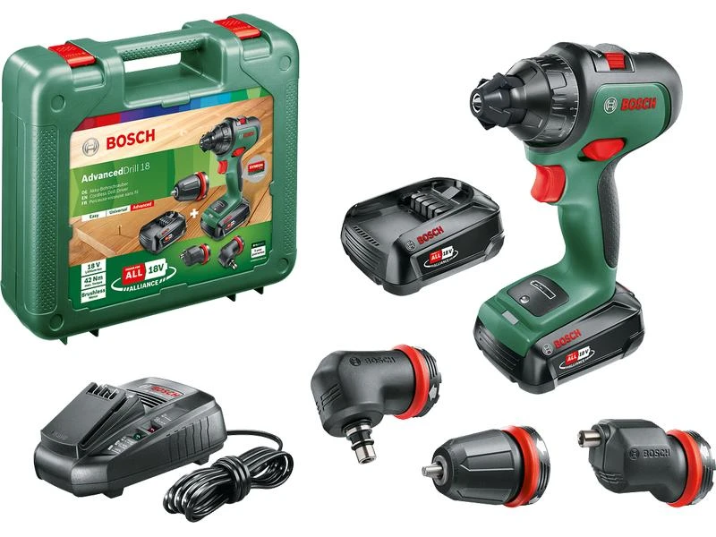 Bosch Akku-Bohrschrauber AdvancedDrill 18 Kit inkl. 3 Aufsätze 3 Bosch Akku-Bohrschrauber AdvancedDrill 18 Kit inkl. 3 Aufsätze